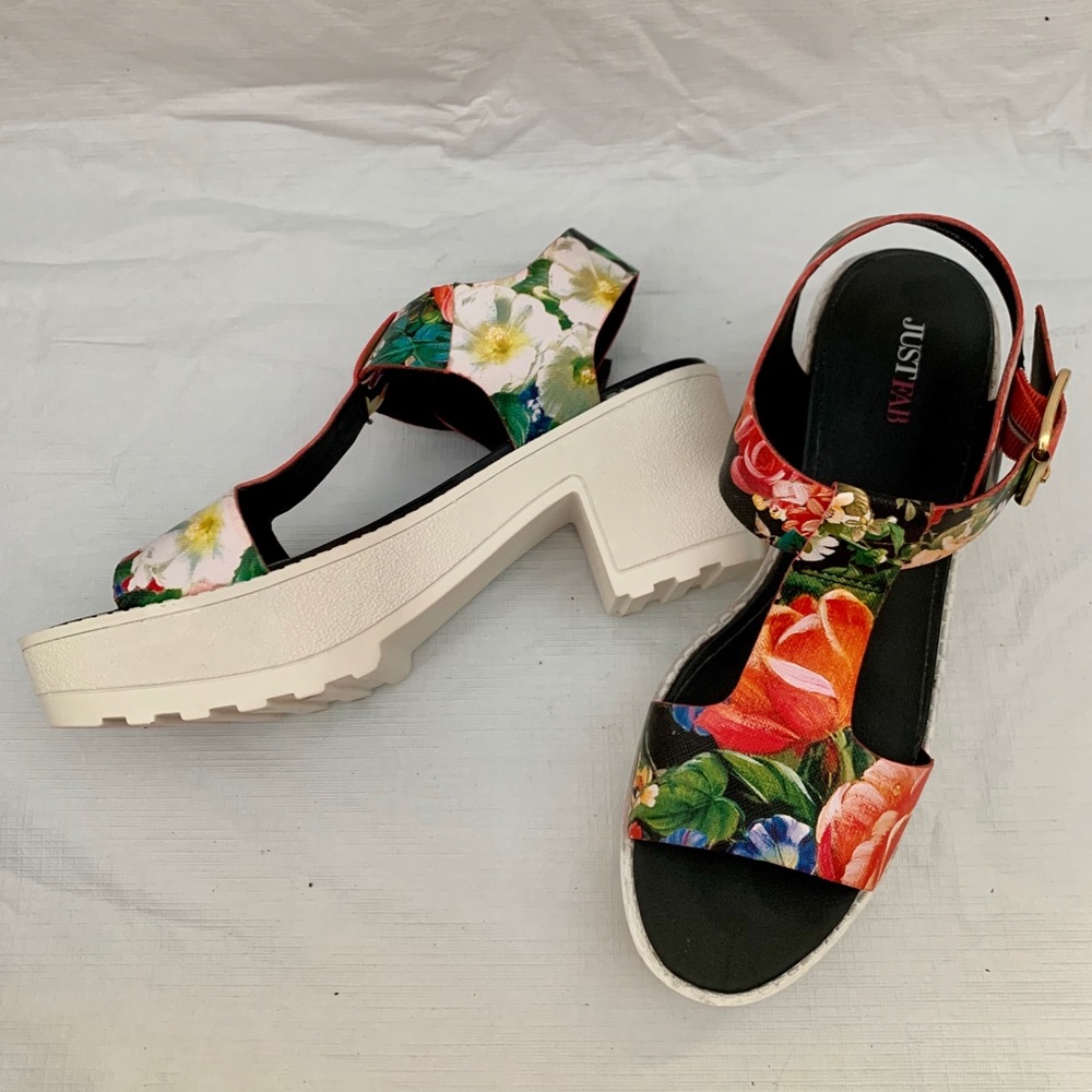 Floral Platform Sandals